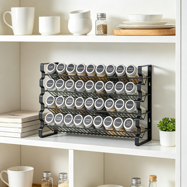 Spice Rack Organizer For Cabinet 18x11inch, Seasoning Set With 36