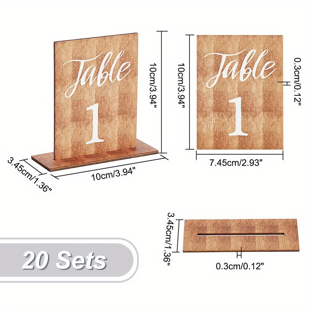 Set of 20 Wooden Home Decor Ornaments for Table & Garden - American Country Style