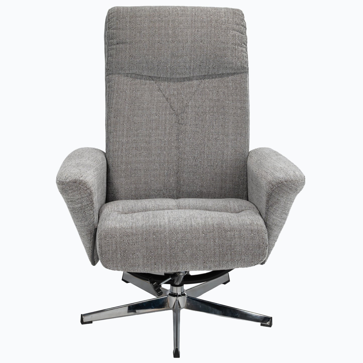 Light Grey Chenille Swivel Recliner Chair with Ottoman - Ergonomic