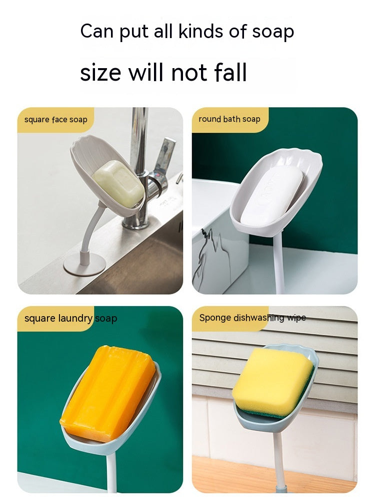 Wall Hanging Soap Dish with Drainage and Free Household Storage Rack