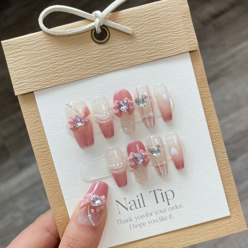 Plaid Flashing Bow Nail Stickers