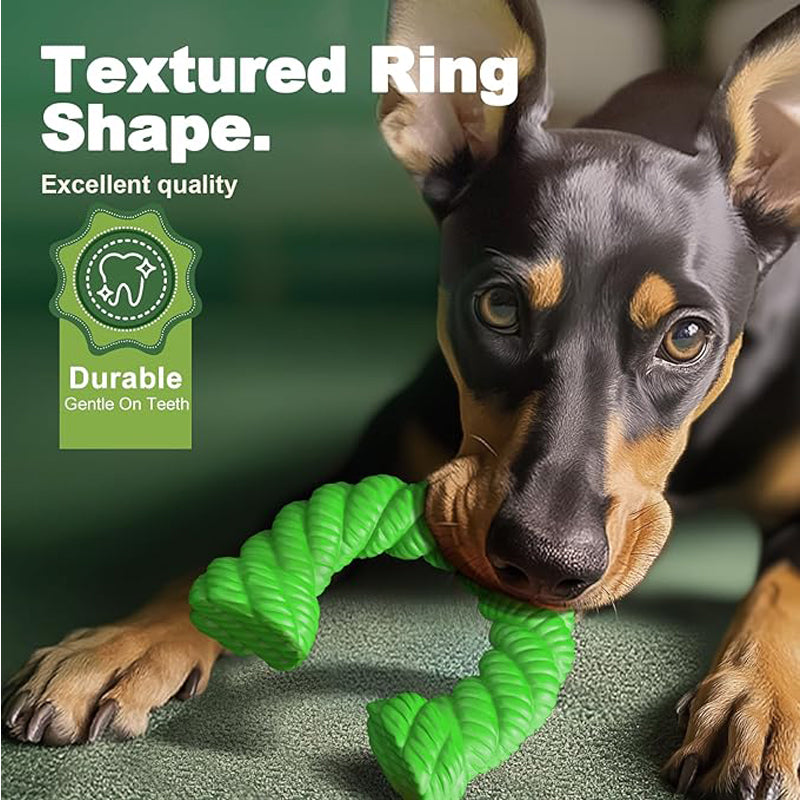 Natural Rubber Horseshoe-Shaped Dog Chew Toy for Medium & Large Dogs