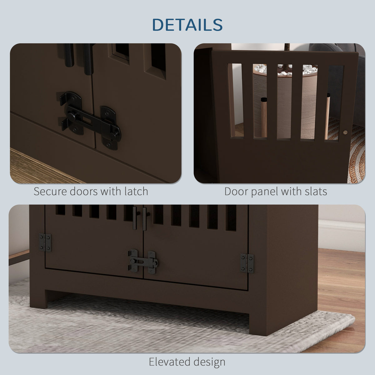 Dog Food Storage Cabinet with Bowls and Feeding Station - Espresso