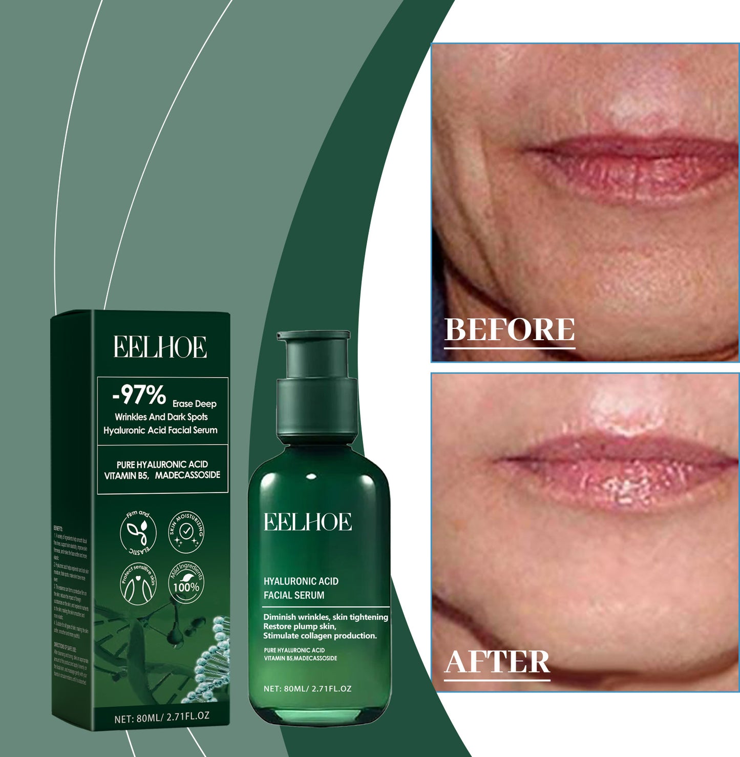Hydrating Facial Serum with Hyaluronic Acid & Collagen - 80ml