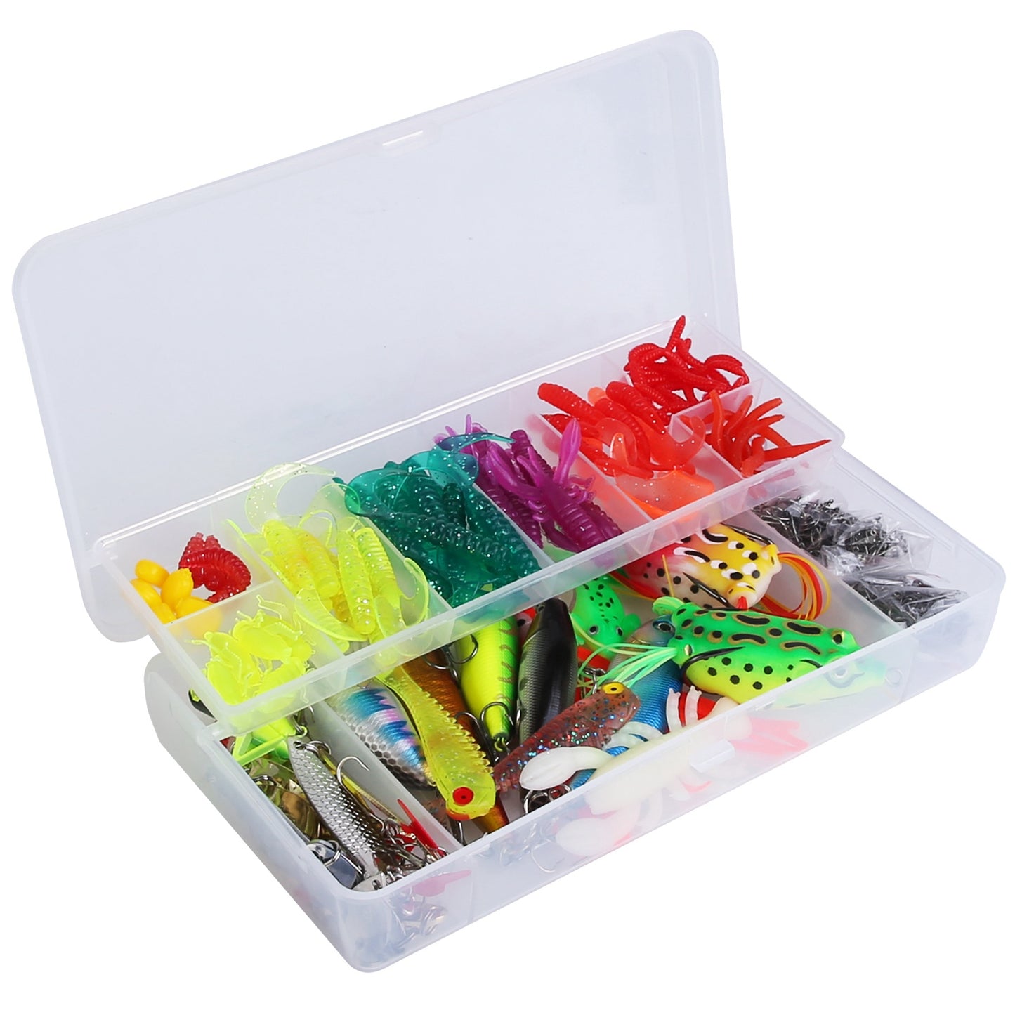 375-Piece Fishing Lure Kit with Tackle Box for Freshwater & Saltwater