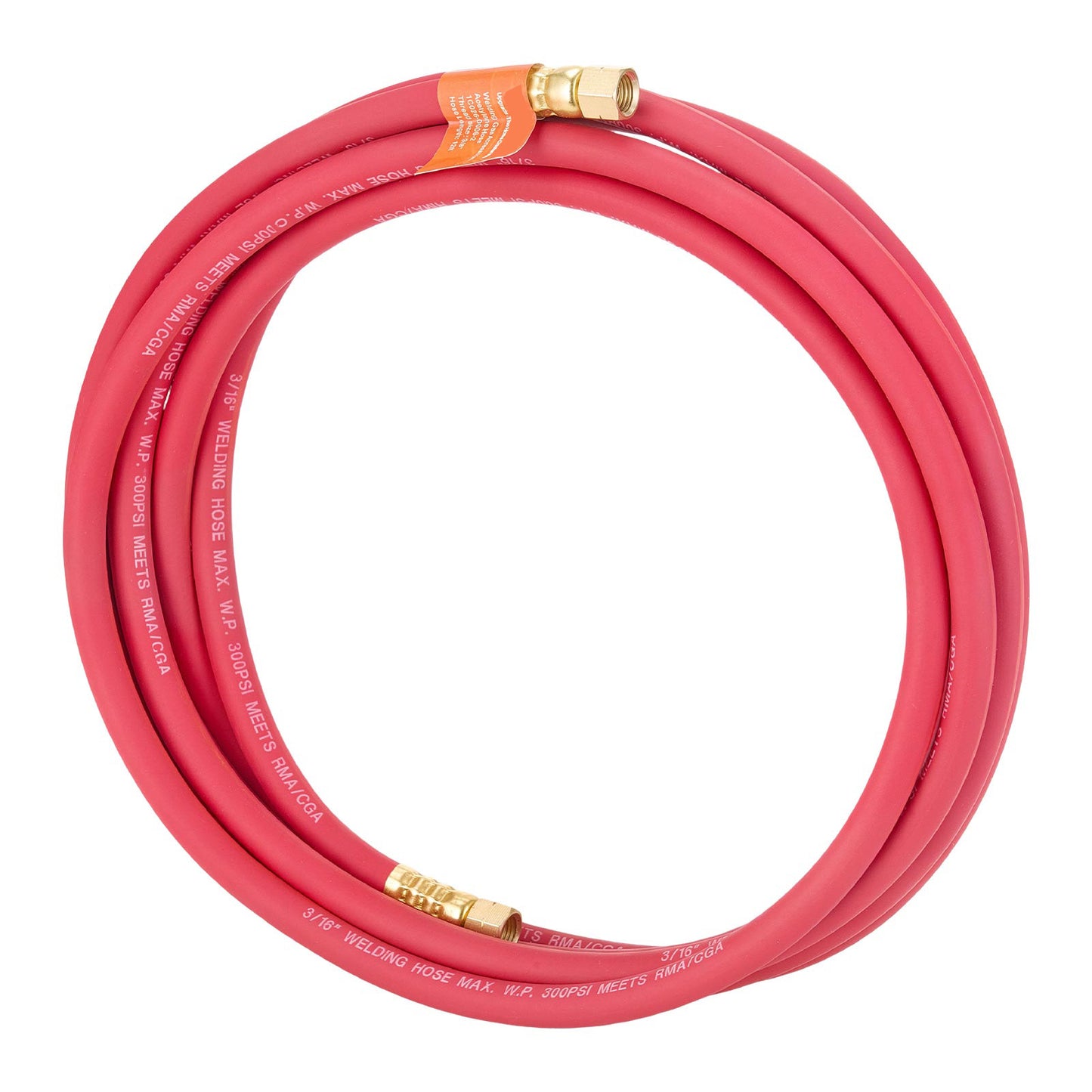 Acetylene Welding Hose 12FT with 3/8-24 LH Fittings - Compatible with Regulators