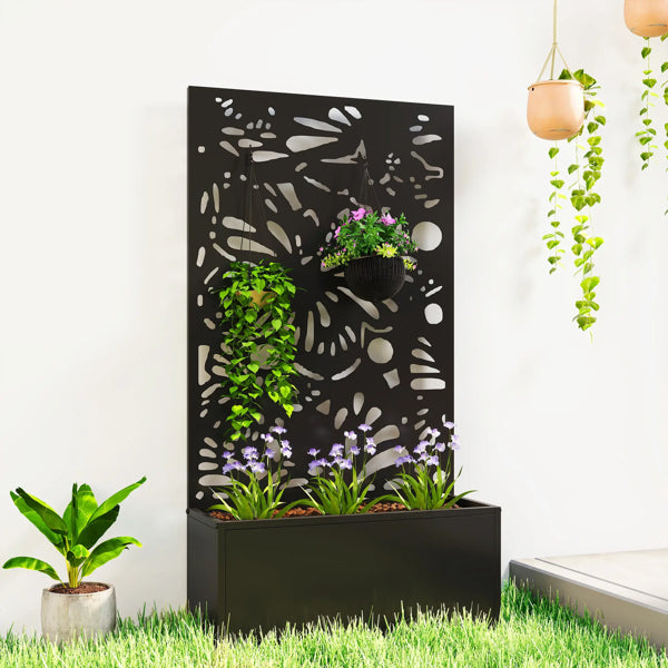 Metal Plant Stand with Trellis - Black, 44.5" Tall