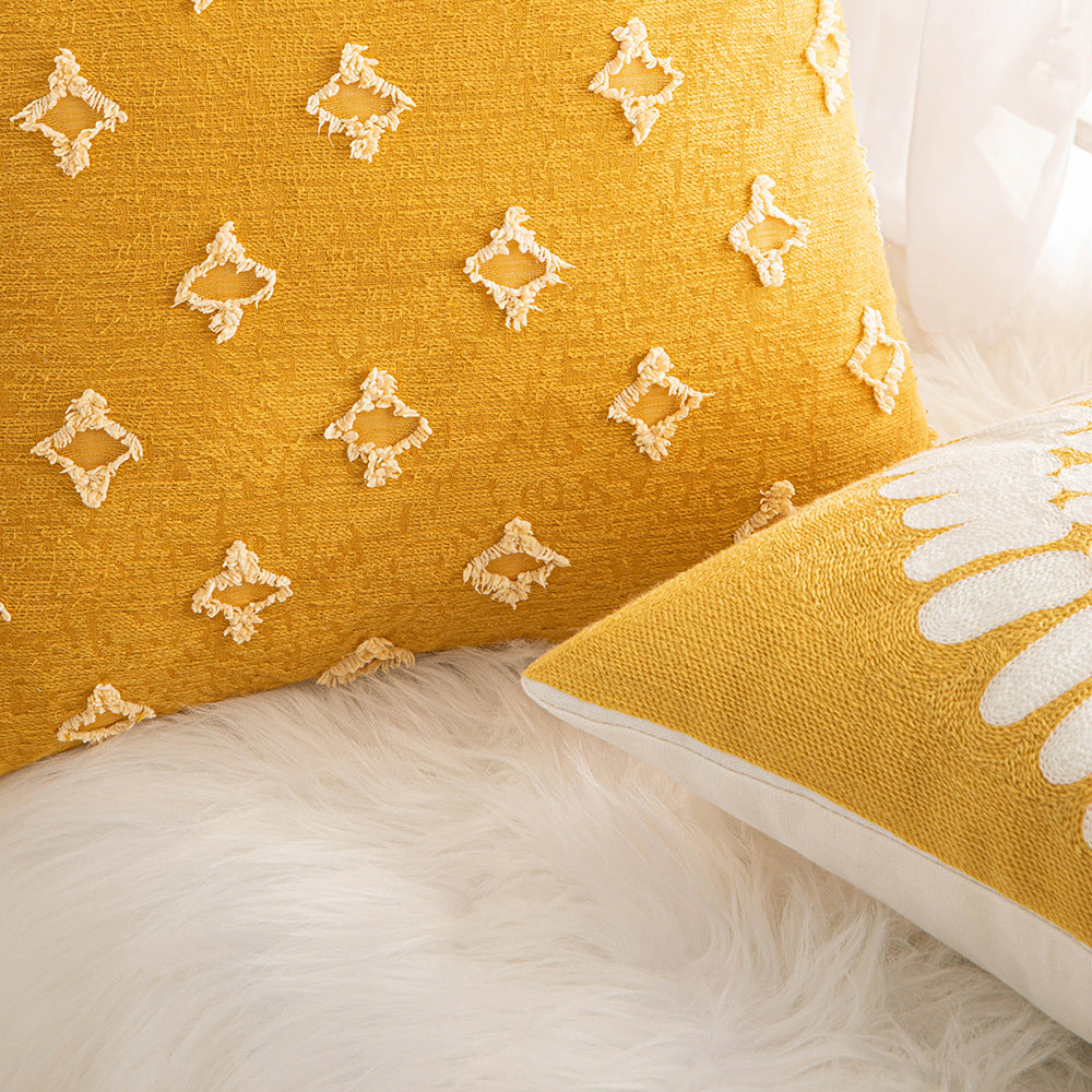 Solid Color Pillow Cover Set 45x45cm Cotton Linen Decorative Cushion Cases