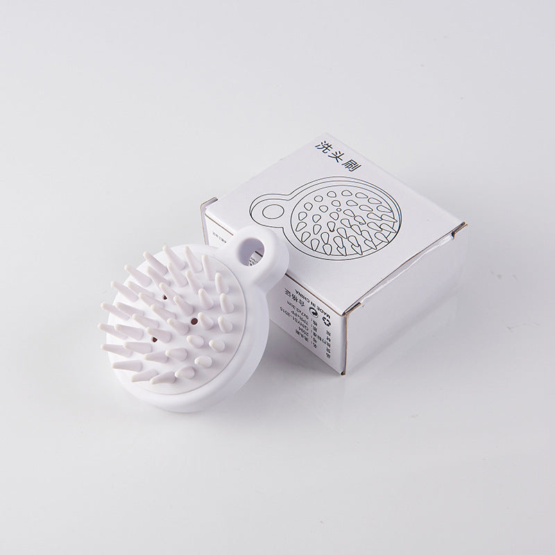 Silicone Scalp Shampoo Brush Comb - Hair & Scalp Care Tool, White 9x7x3.3cm