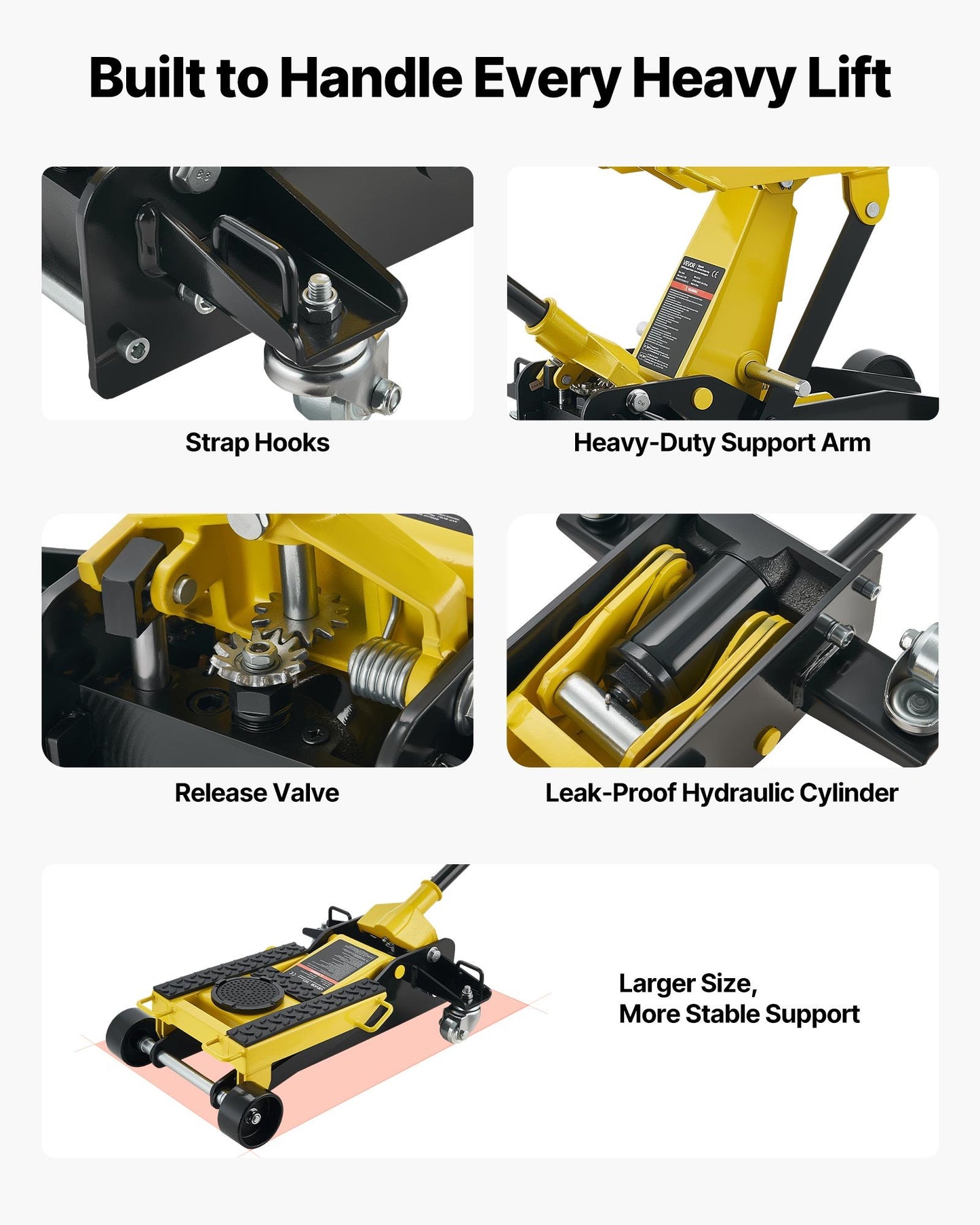 2 Ton Low Profile Hydraulic Floor Jack for Cars Motorcycles & ATVs - Steel Trolley Lift