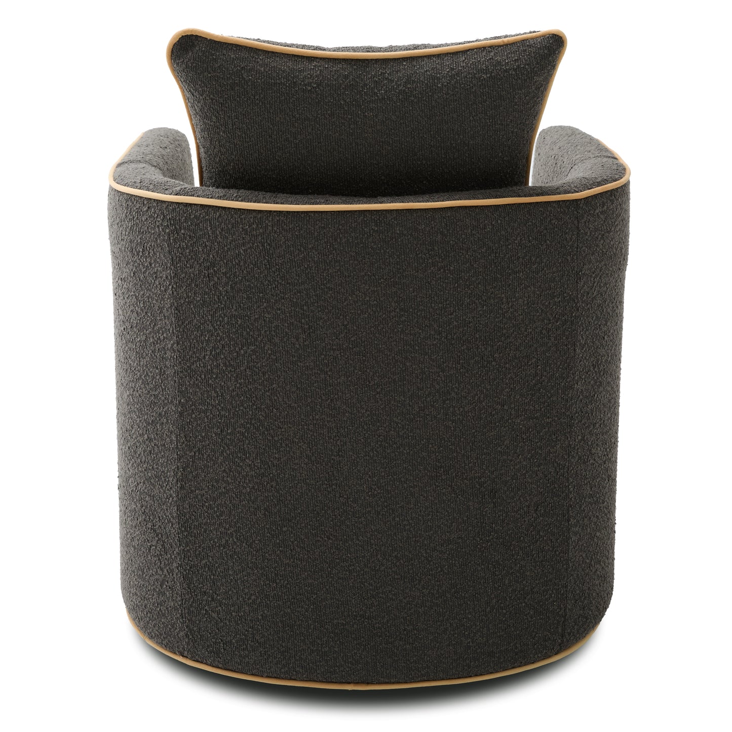 Swivel Accent Chair - Upholstered Barrel Club Chair in Dark Grey