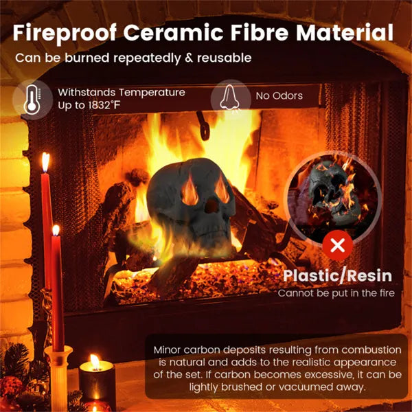 Realistic Human Skull Fire Pit Decoration for Halloween