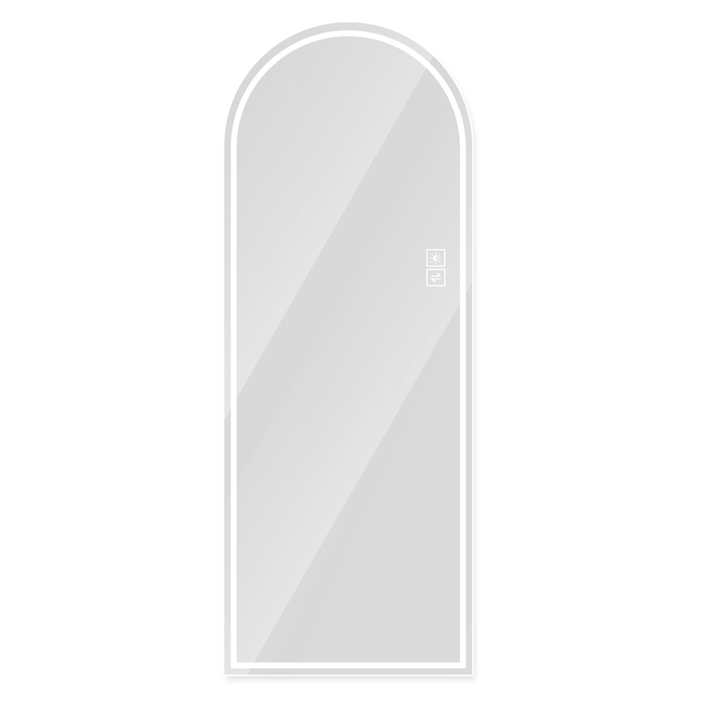 65" x 21" Arch LED Bathroom Mirror - Dimmable Anti-Fog Glass