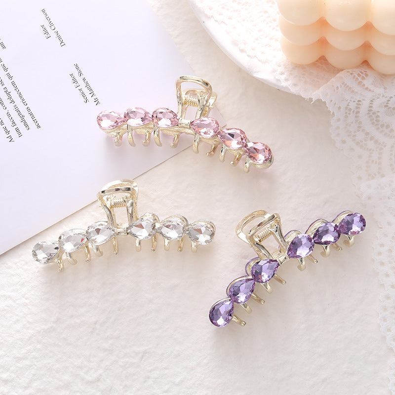 Elegant Crystal Hair Clip for Women – Medium Size Grip Hair Accessory