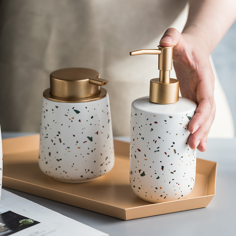 Ceramic Bathroom Hand Sanitizer Dispenser Bottle - Nordic Style