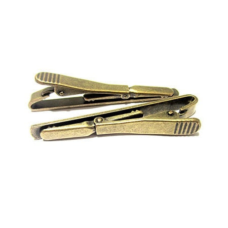 Minimalist Brass Tie Clip for Men - Gold, Silver, Gun Black & More