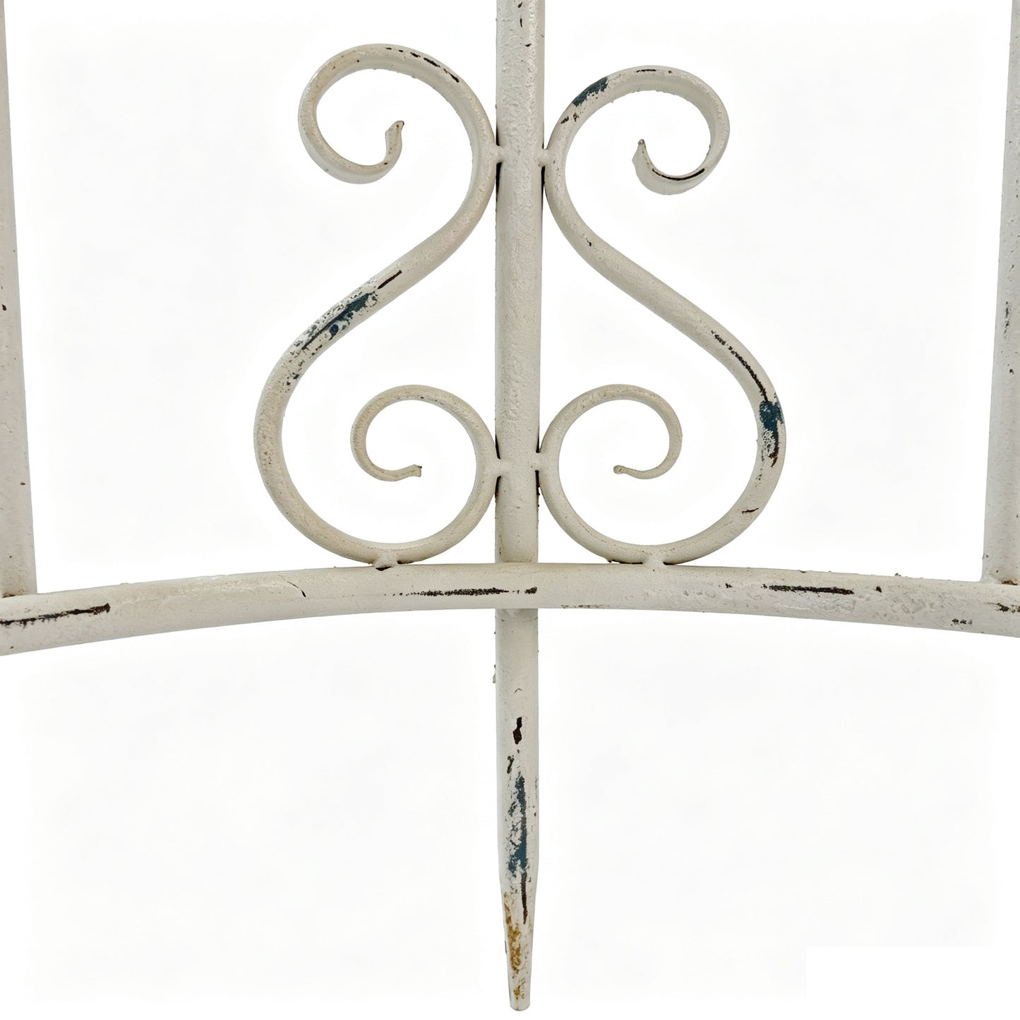 Decorative Iron Garden Fence Panels - Antique White, 2 Pcs