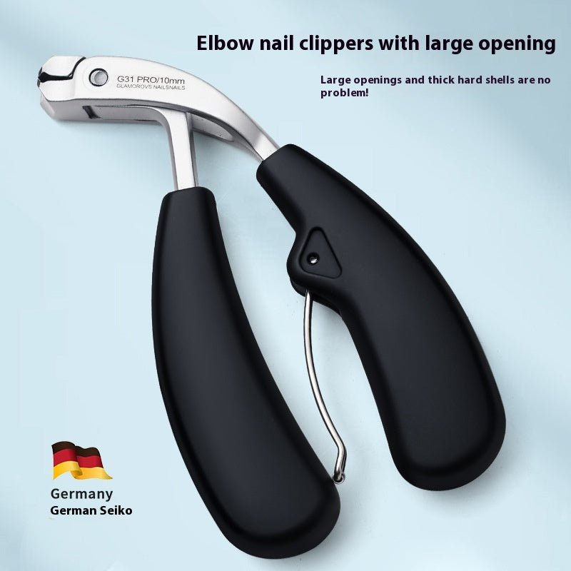 Large Opening Anti-Splash Nail Clippers with Secondary Blade - Black