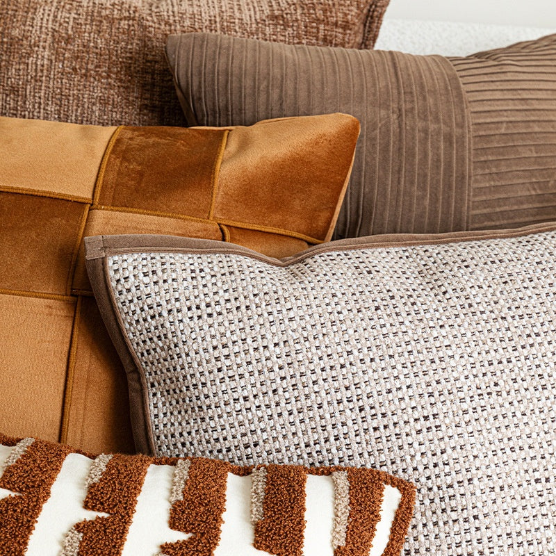 Mid-Century Modern Throw Pillow - Brown and Coffee Decorative Cushion