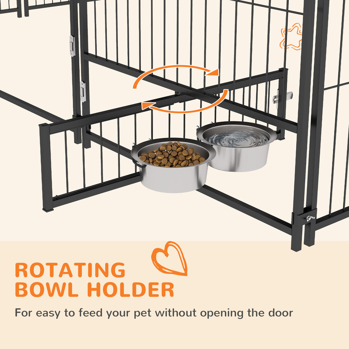 Outdoor Dog Kennel with Canopy - Large Pet Playpen Fence Cage, Coffee