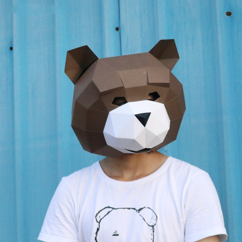 Handmade Teddy Bear Headgear Craft Kit - Creative DIY Party Mask