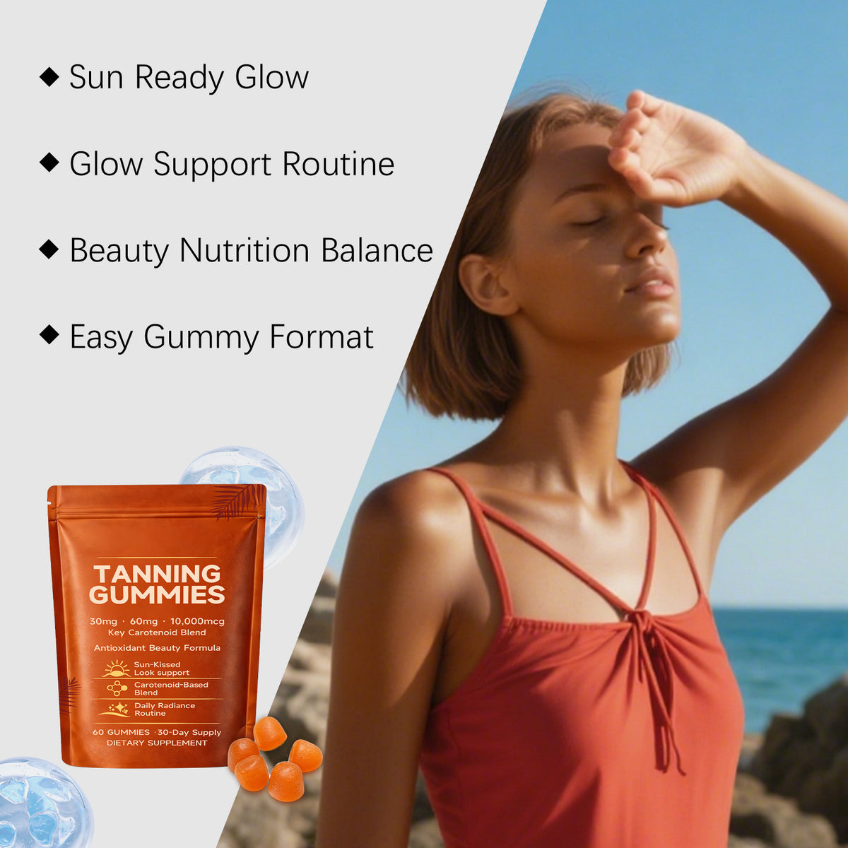 Skin Brightening Gummies for All Skin Types – 60 Count