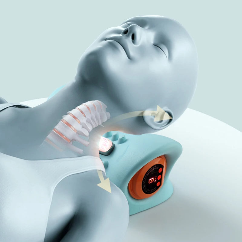 Neck Massager Adults Cervical Spine Relief Traction Portable Head