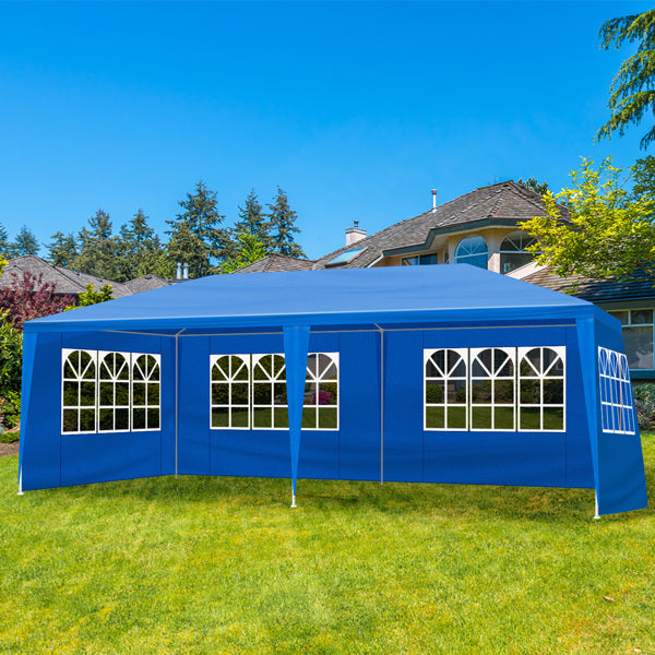 10x20 Outdoor Party Tent with Removable Sidewalls - Blue