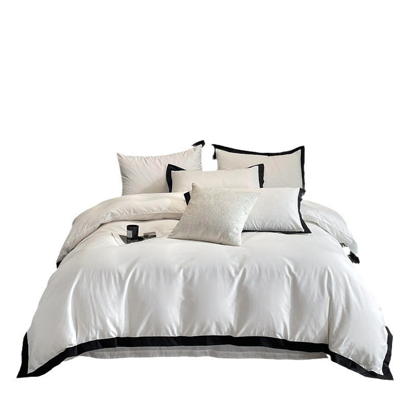 Four-Piece Velvet Bedding Set - Fitted Sheet Duvet Cover Pillowcase