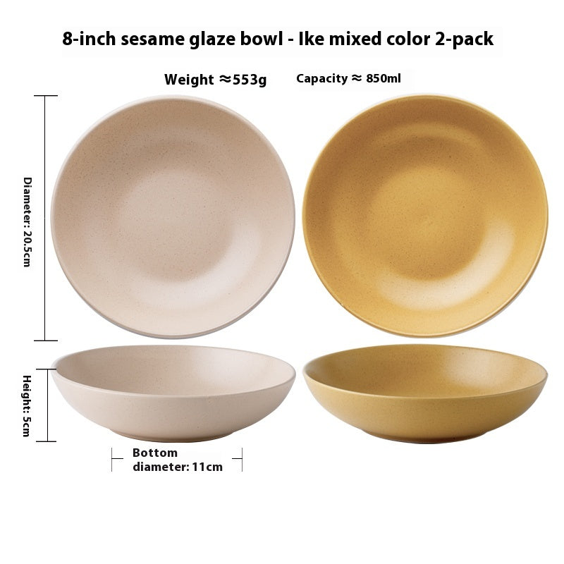 Solid Color Nordic Style Ceramic Plate – 8.5 Inch Dinnerware Set, Kitchen & Dining