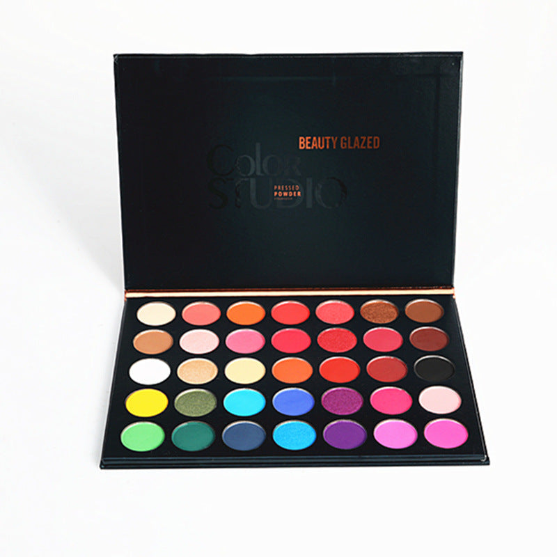 35-Color Matte Eyeshadow Palette for Creative Makeup Looks - Red
