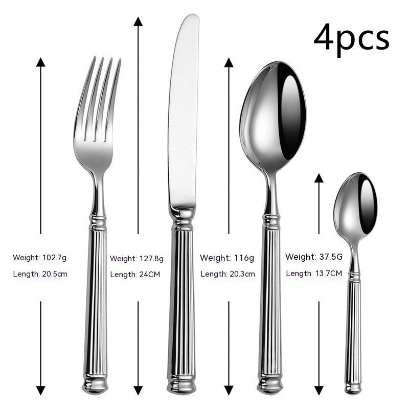 Stainless Steel Knife Fork Spoon Set - Modern Kitchen Utensils, 304 Steel