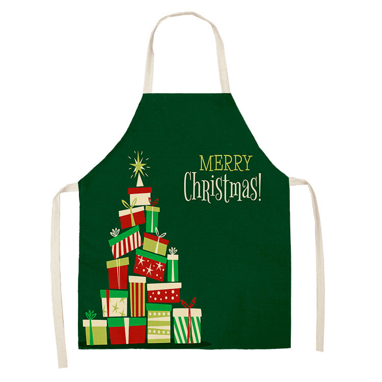 Christmas Dog Linen Apron for Kitchen Household Storage - Multiple Sizes & Styles