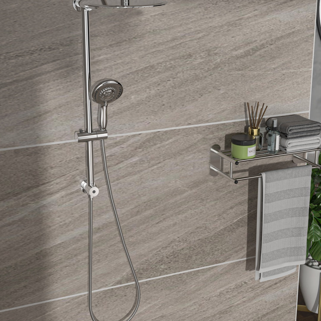 10-Inch Round Shower Set with Hand Shower - Chrome Dual Heads