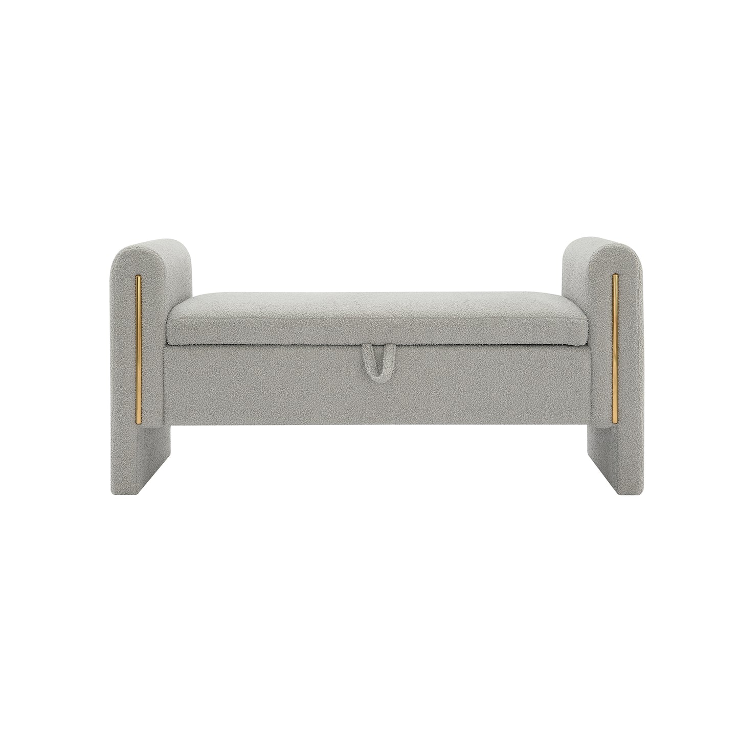 Modern Teddy Bed End Bench With Arms And Storage,Upholstered Large