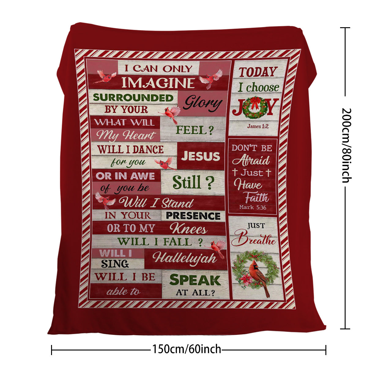 Christmas Cardinal Fleece Throw Blanket for Kids & Adults - Soft Warm Cozy Bed Couch Decor 150x200cm Red