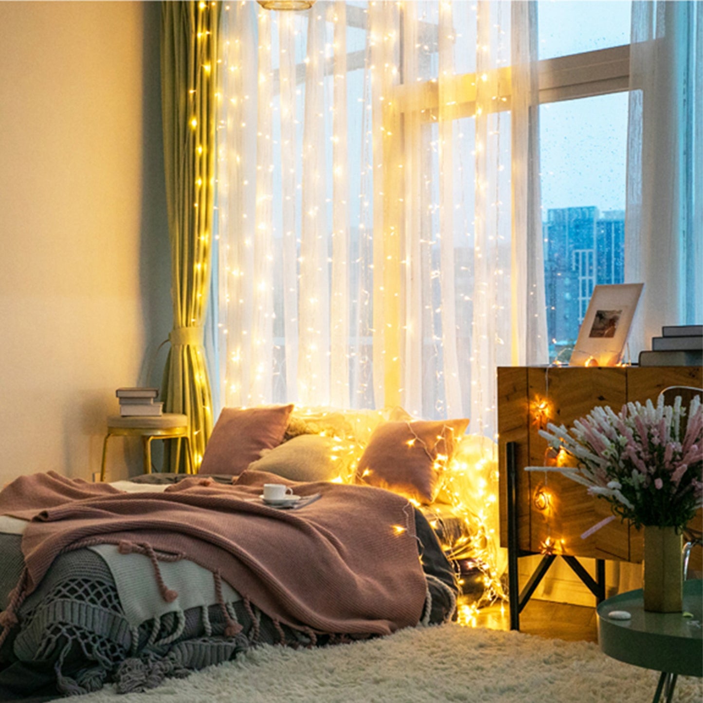 3M Waterproof LED String Curtain Lights with Remote & 8 Modes for Holiday & Garden Decor
