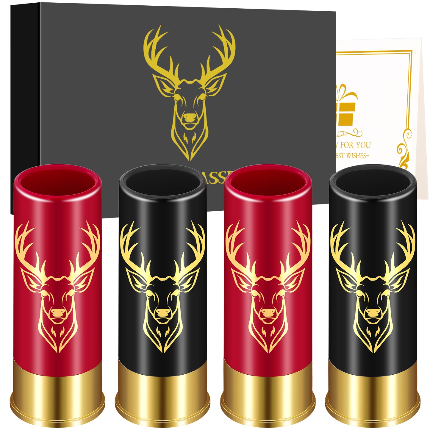Reusable Plastic Bullet Cups - 1.5 Ounces, Ideal for Whiskey & Cocktails