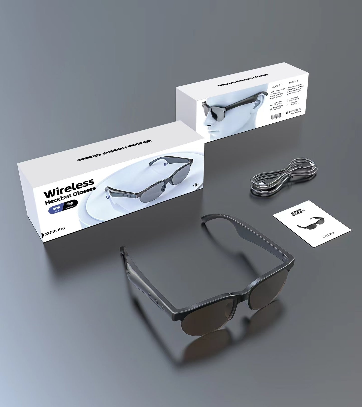 Bluetooth Cycling Glasses - Black Sports Eyewear