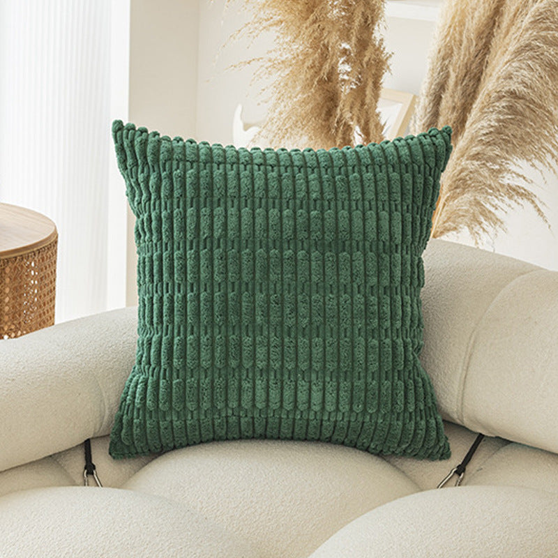 Boho Striped Throw Pillow Covers Plush Fabric Cushion Covers for Sofa & Bed