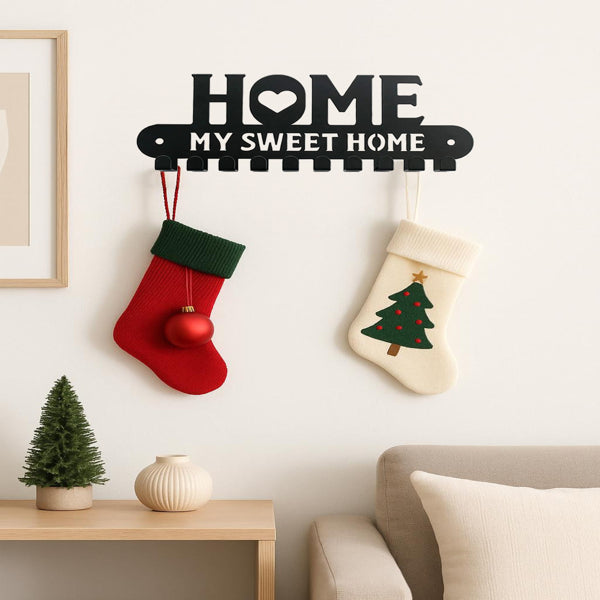 2-in-1 Halloween & Christmas Wall Key Holder with Iron Hooks