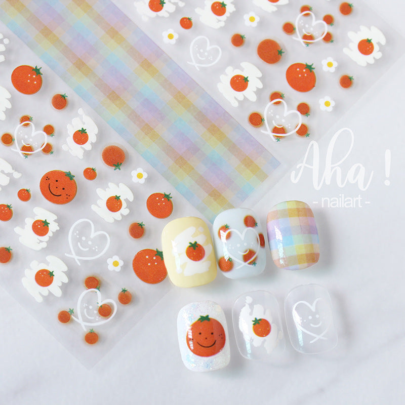 Fruit Nail Stickers Cherry Peach Lemon Orange Summer Nail Art Decals
