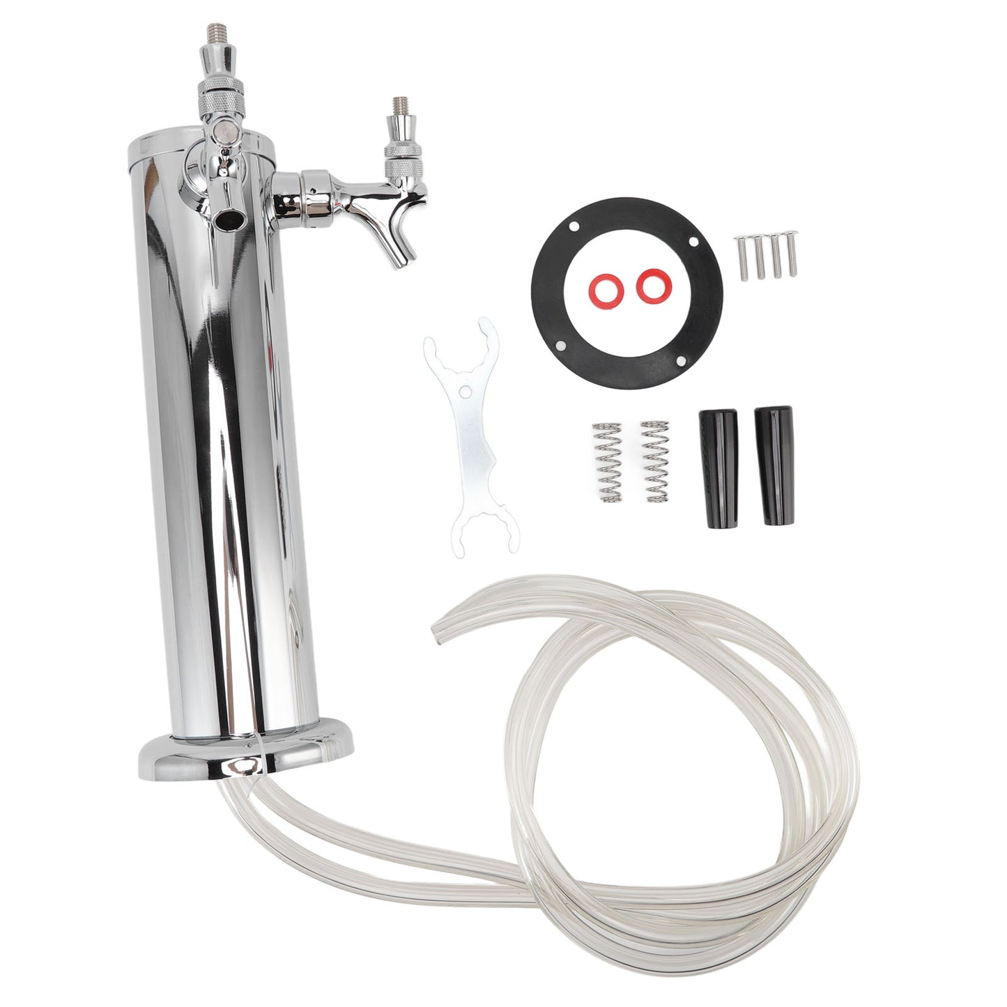 Draft Beer Kegerator Tower Stainless Steel Double Tap Faucet For Home
