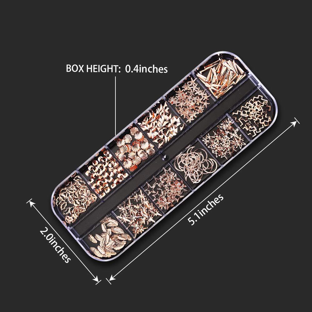 Pearl Shell Nail Art Jewelry Set with Rivets - Manicure Large Ornament