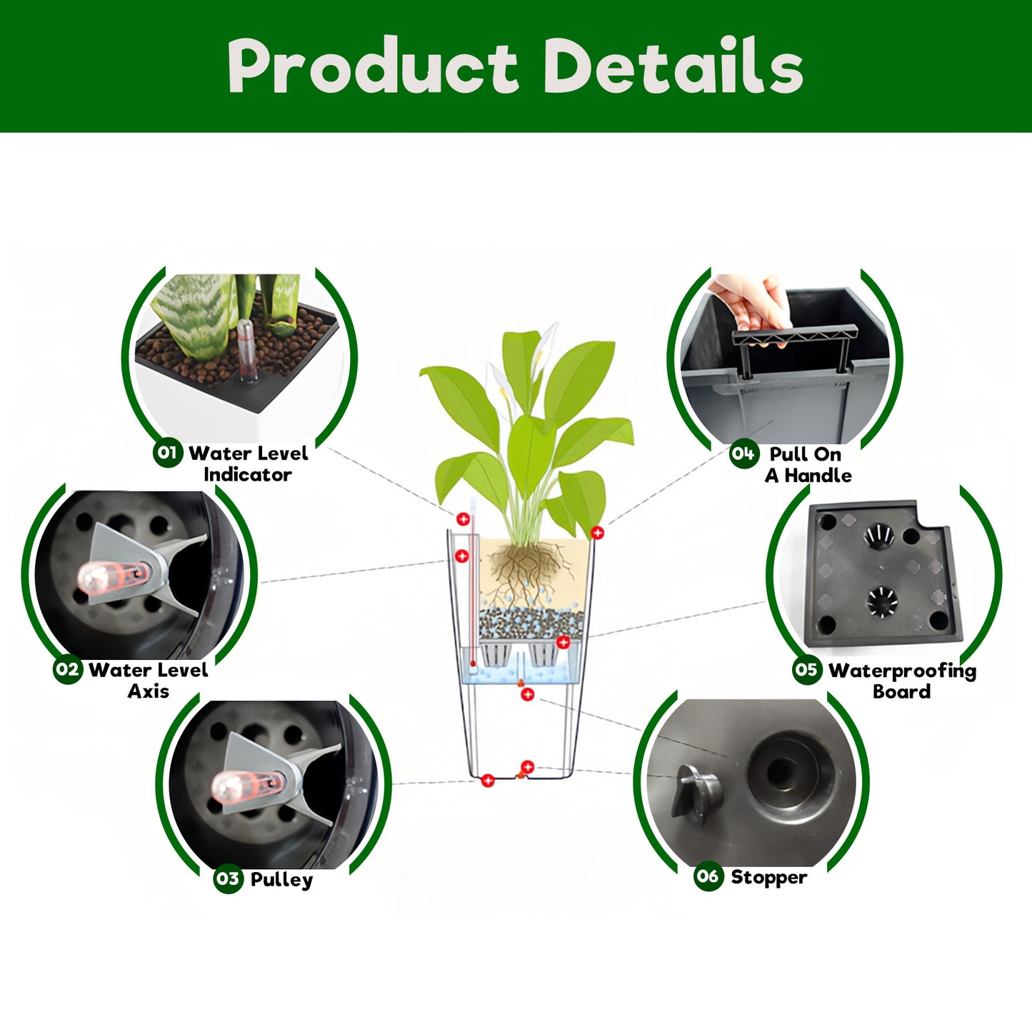 Pack Of 2 Square Planter For Garden 22-Inch High Faux Rattan Design