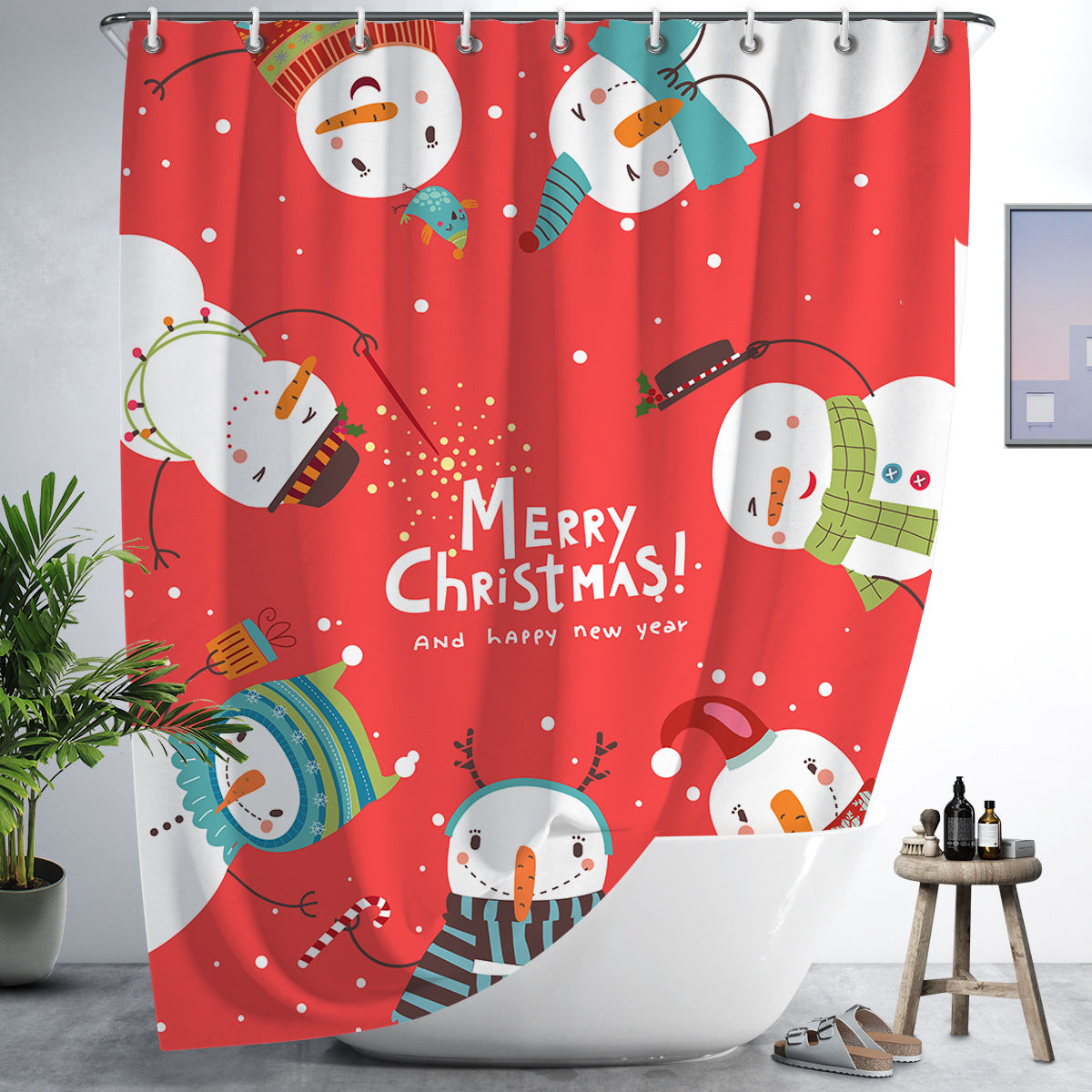 Waterproof Polyester Shower Curtain - Mildew Resistant, Multiple Sizes & Styles
