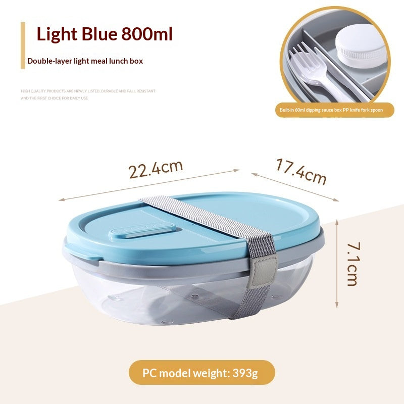 Reusable Plastic Salad Storage Box Set - Leakproof Food Organizer