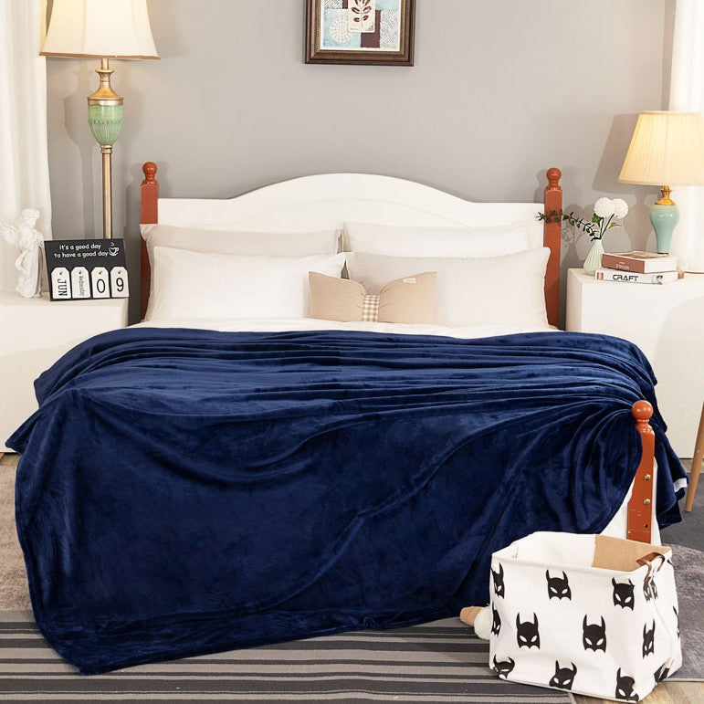 Thickened Coral Fleece Blanket Solid Color Vegan-Friendly Home Bedding