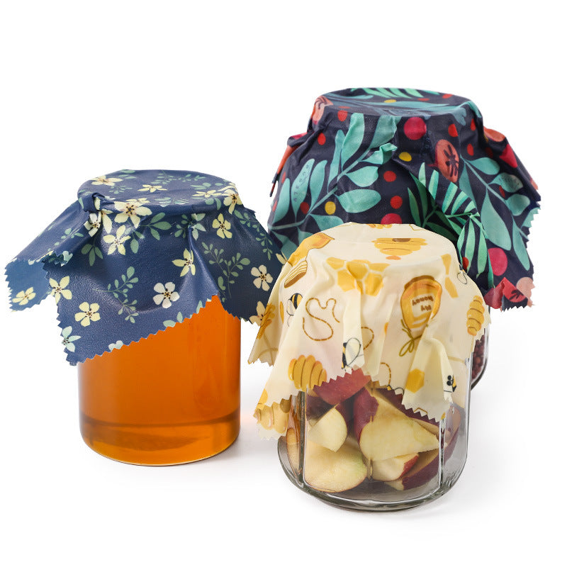 3-Piece Beeswax Food Wraps - Eco-Friendly, Reusable Food Storage Cloths