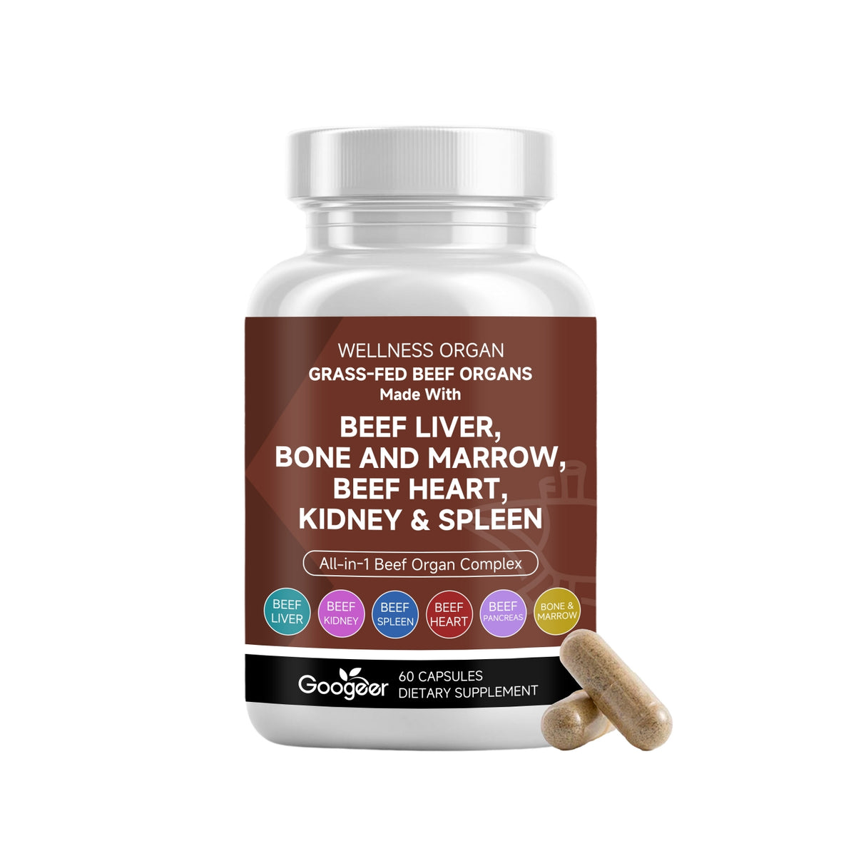 Grass-Fed Bovine Liver and Organ Support Capsules 60 Count